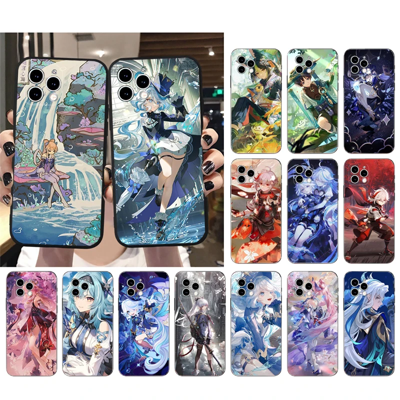 Genshin Impact Custodia Per Telefono Anime Per Iphone 15 14 Pro Max 13 12 11 Pro Max Xsmax Xr 12 13 Mini 14 Plus