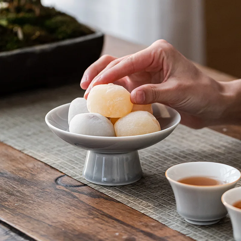 

Tea Cake Tray Exquisite Fruit Plate Snack Dish High-End Atmospheric Ceramic Dried Fruit Tray Plate Dim Sum Plate Serving Tray