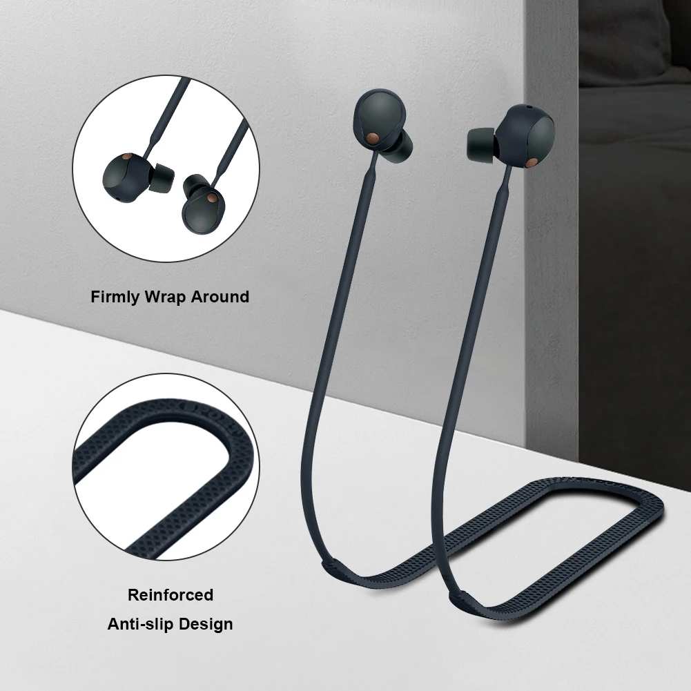 F24 Anti-Lost Earbuds Strap For Sony WF-1000XM5 BT Headphone Holder Non-Slip Soft Silicone Lanyard Anti-Fall Sports Neck Rope