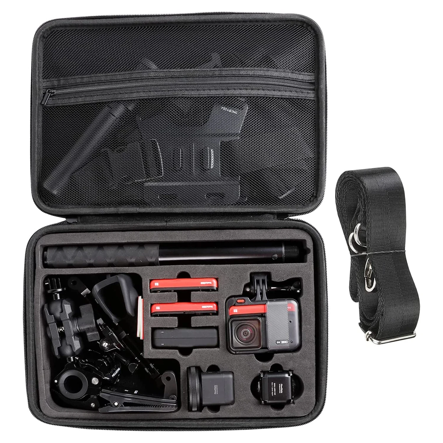 

Case for Insta360 One RS/R Camera Large Hard Shell Bag with Shoulder Belt for Insta360 Bullet Time Handle/Selfie Stick Accessory