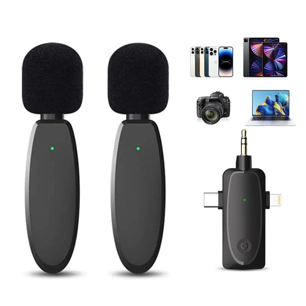 

Новый беспроводной петличный микрофон 3 в 1 с разъемом Lightning типа C 3,55 мм, портативный мини-микрофон для записи аудио и видео для iPhone, Android, ПК