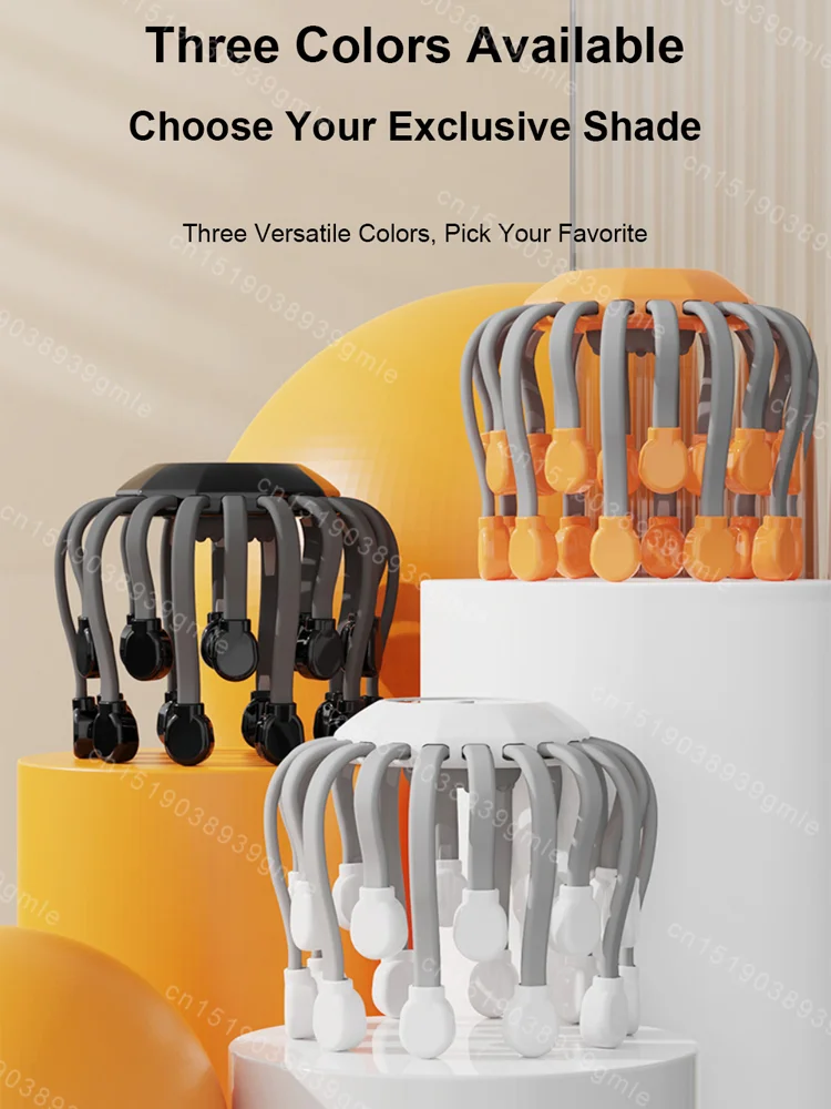 Electric Head Massager 8-20 Touch Massage Points Scratching Octopus Deep Scalping Relieve Tension Head Relaxing Health Care Tool