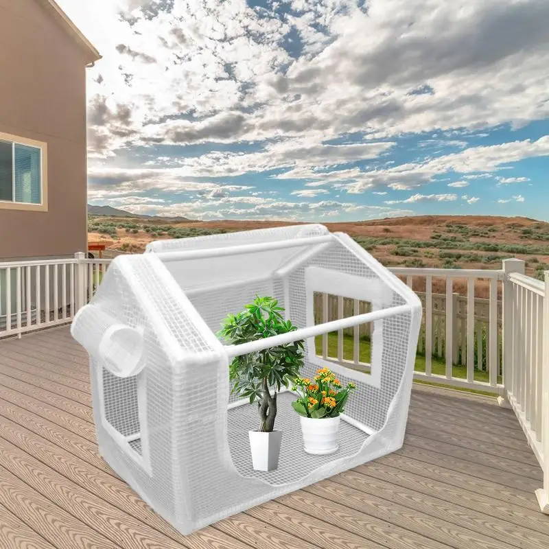 

Mini Greenhouse with Roll up Zippered window Gardening Flower House MINI Planter House Patio Greenhouse For Outdoor and Indoor