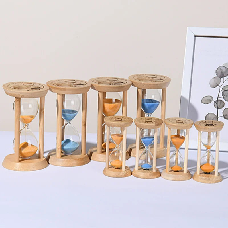 1-30 Minutes Newest Wooden Fluorescence Hourglass Desktop Decoration Sand Clock Creative Timer Sandglass Office Accessories Gift 2