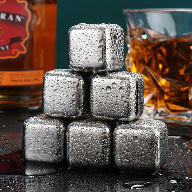 Beer Red Wine Coolers Stainless Steel Ice Cubes Reusable Chilling Stones Vodka Whiskey Holders Keep Drinks Cold Bar Bucket Tools