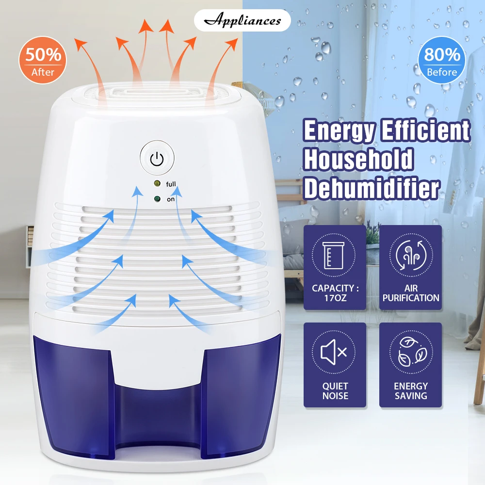 Portable Dehumidifier Air Purifier USB Mute Moisture Absorbers Air