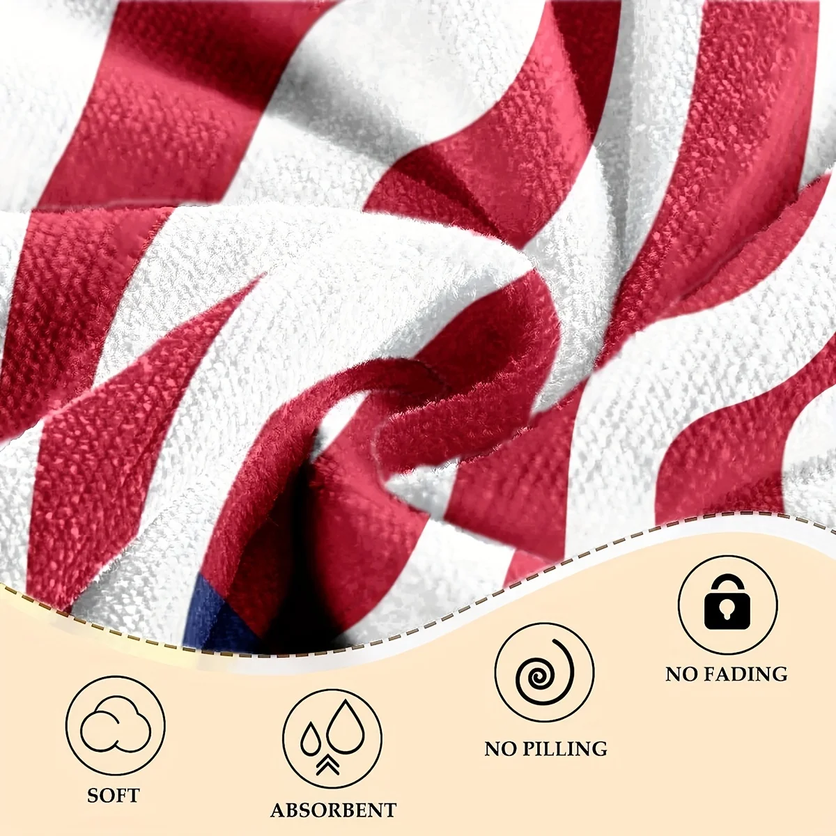 American flag pattern oversized beach towel, quick-drying bath towel, suitable for outdoor swimming, gym and camping 5