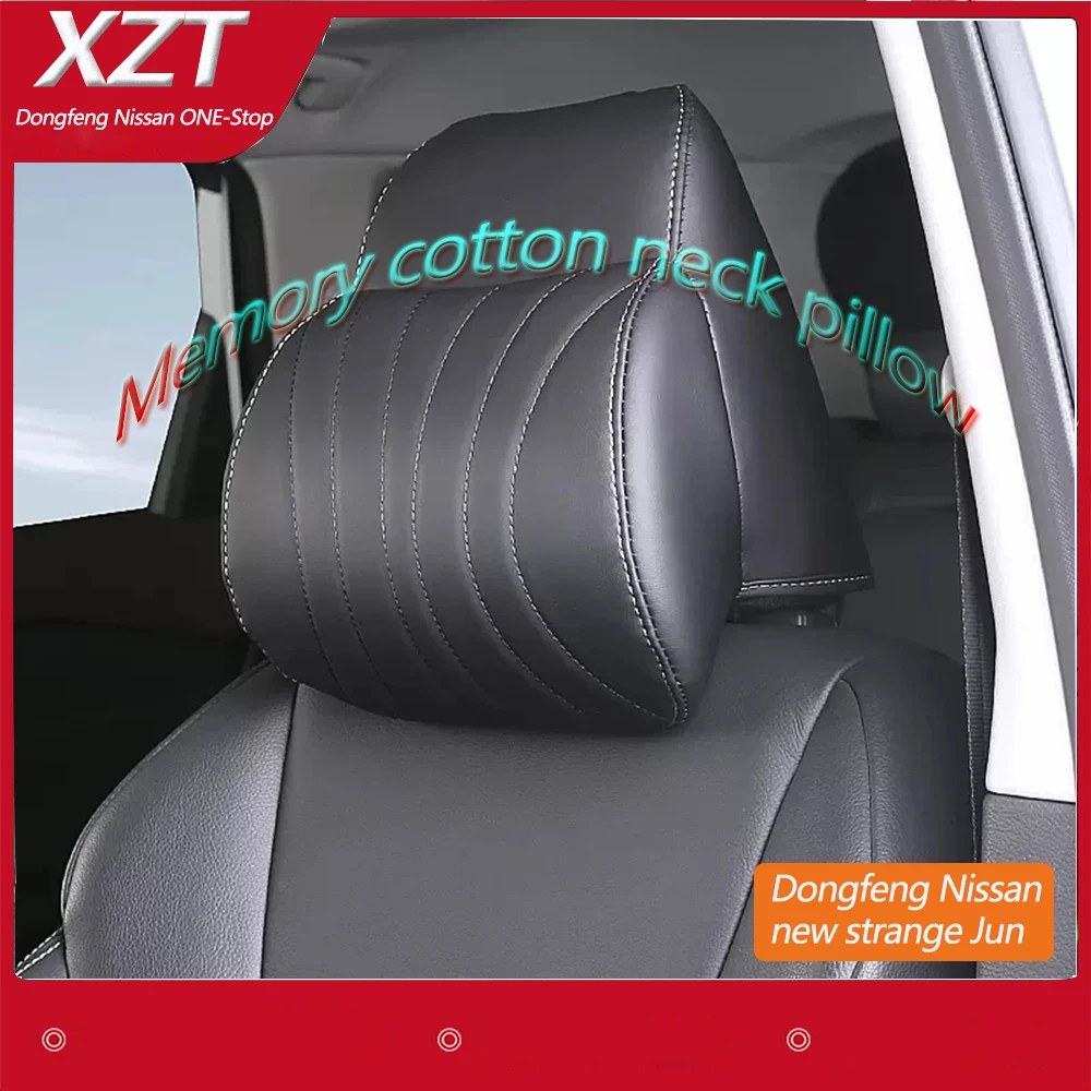 

Car Seat Headrest Pillow PU Leather Neck Pillow Memory Foam Pillows For Dongfeng Nissan new strange Jun Accessories