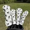 Fashionable Skull Embroidered Pattern Durable Golf Club Head Covers, For Hybrid, Driver, Fairway Wood, Golf Accessories 3