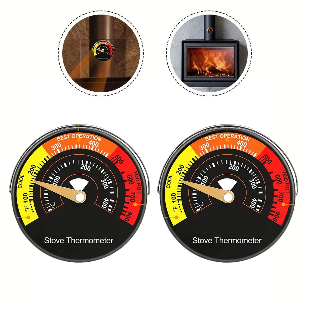 Fireplace Fan Efficient Monitoring Solution with Aluminum Alloy Induction Stove Thermometer Oven Magnetic Dial
