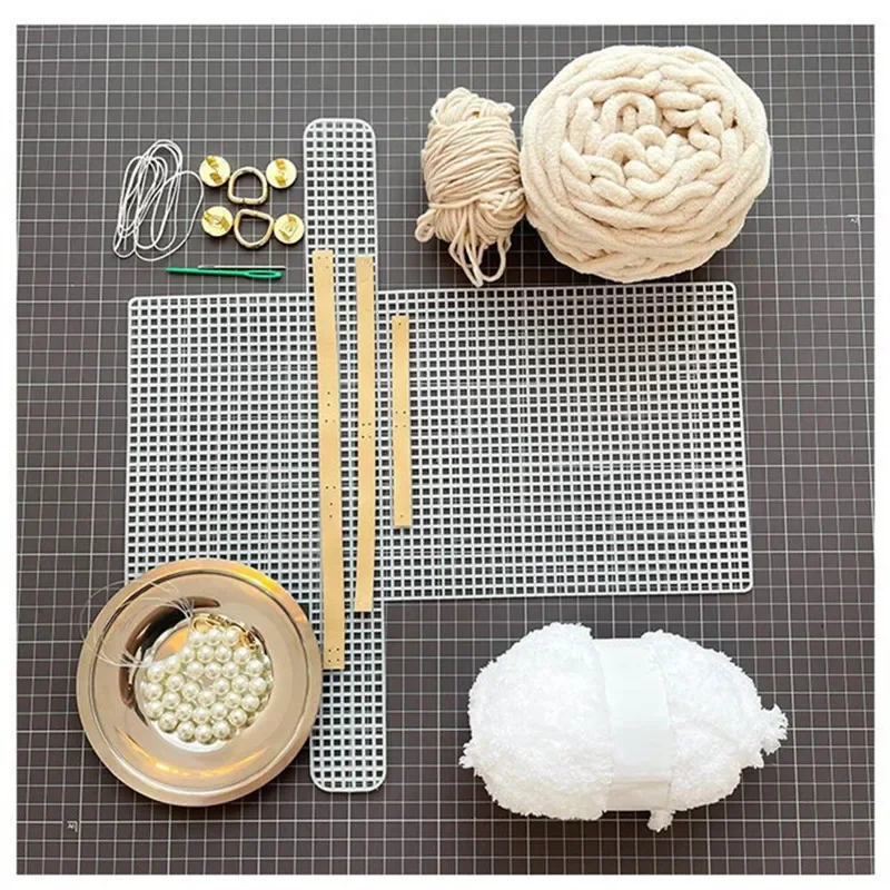 Handcraft Bag Making Materials Kit Weaving Bag Handbag Sewing Accessories HandBag Yarn Knit and Crochet Projects Gift Girl