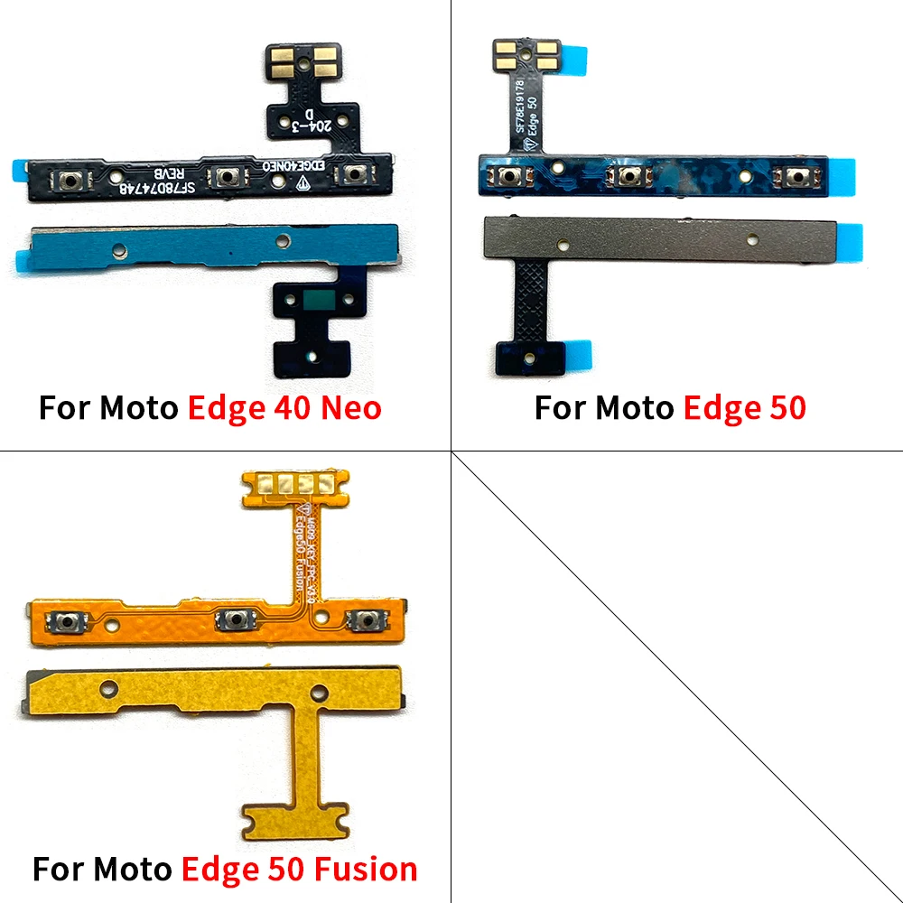 Button Power Switch Flex Cable 2Pcs For Moto Edge 40 Neo 50 Fusion flex cable flex cable replacement phone button replacement parts button replacement parts button switch control key