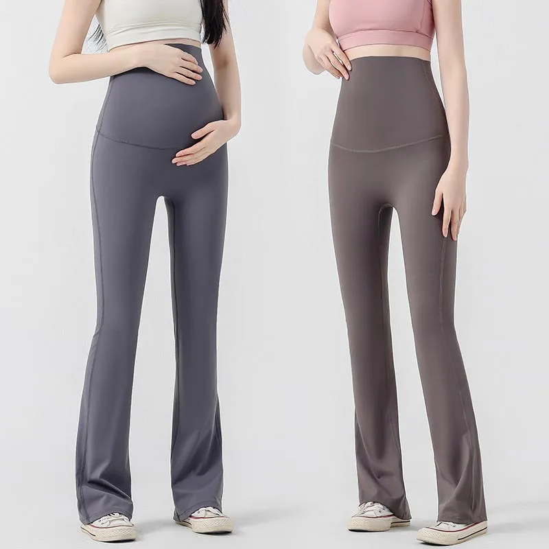 Maternity Leggings Pregnant Women Yoga Flared High-waisted Trousers Pregnancy Clothes Maternity Yoga Flared Pants