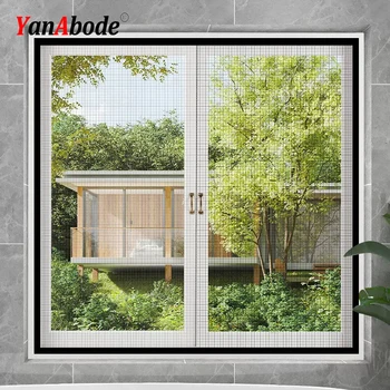 YanAbode noir taille personnalisable moustiquaire fenêtre écran maille Invisible Tulle respirant fibre de verre moustiquaire et mouche 1