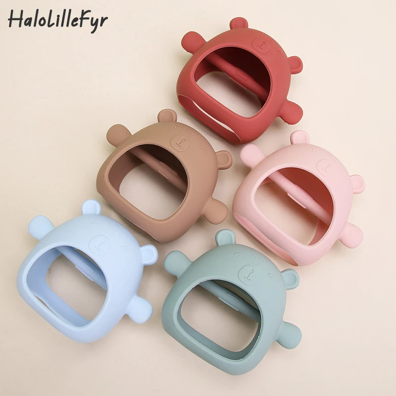 1PCSSiliconeBearTeethingToysforBabiesInfantHandTeether