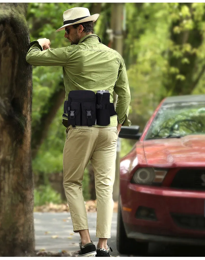 Military Tactical Waist Gun Bag Belt Bumbag Waterproof Nylon Molle EDC Fanny Phone Pouch for Hunting Climbing Camping