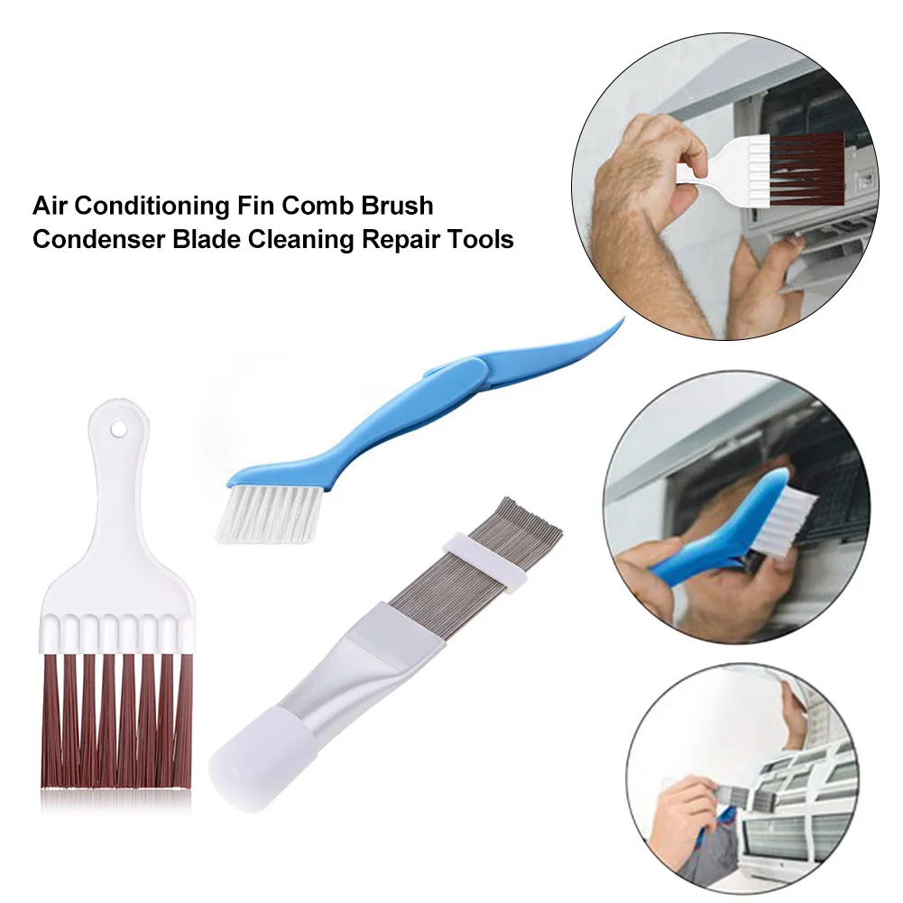 Univers Air Conditioning Fin Comb Plastic/Stainless Steel Condenser Radiator Fin Brush Fin Comb Kits Repair Cleaning Tools