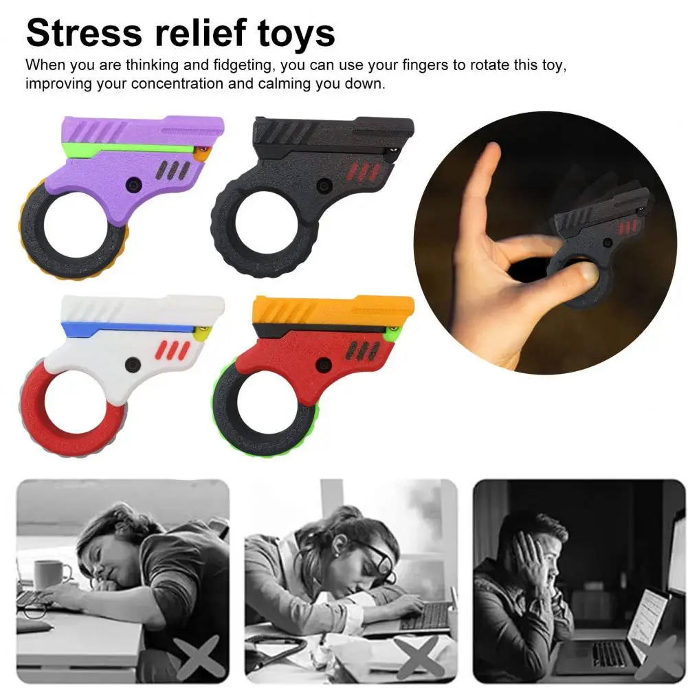 

Kids Spinner Fidget Toy Anxiety Relief Push Flip Cover Spinning Finger Flexibility Training EDC Decompression Toy for Children