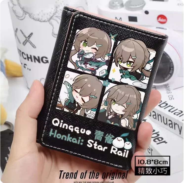 Anime Honkai: Star Rail Qingque Fashion Wallet PU Purse Card Coin Hasp Money Bag Cosplay Gift B161