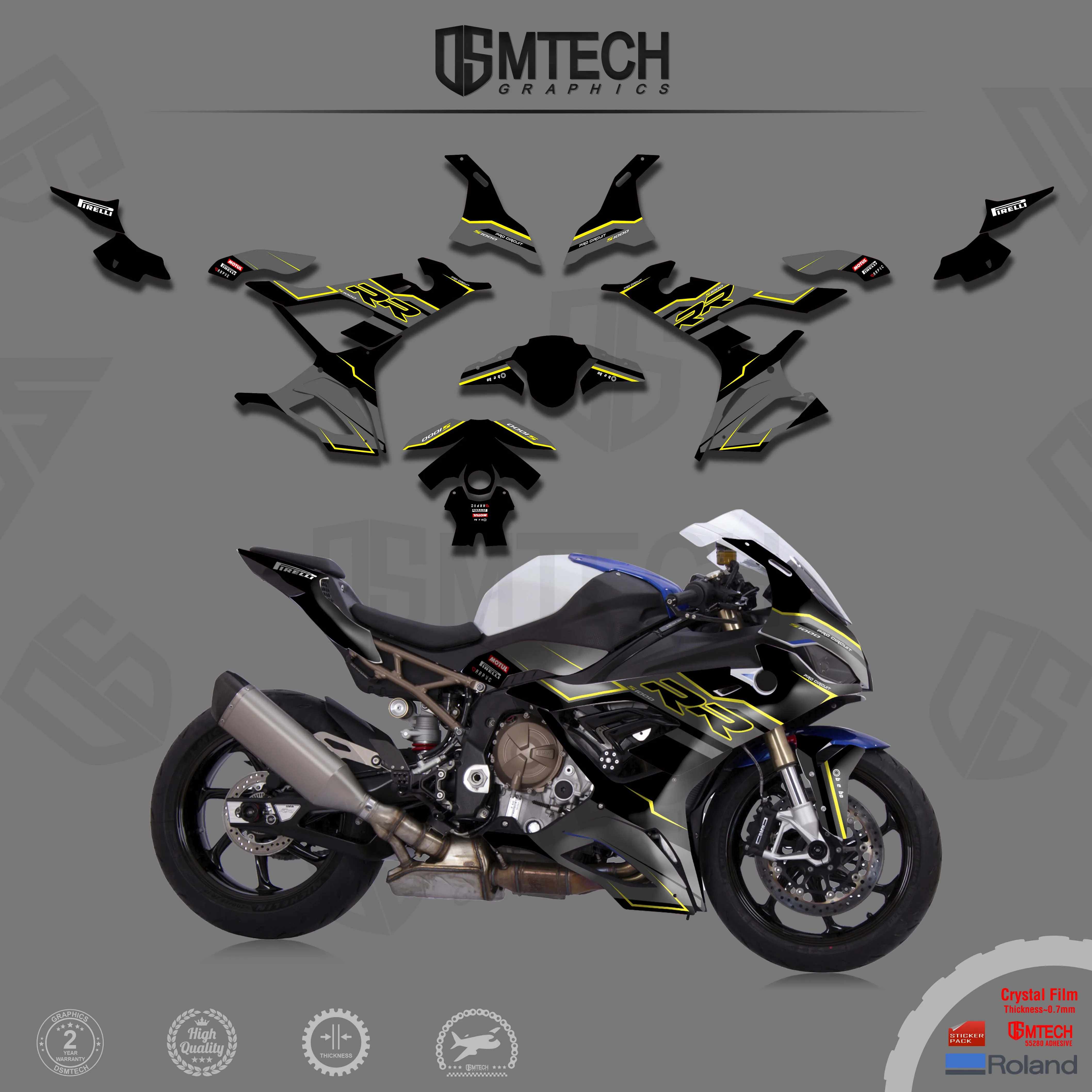 DSMTECH motorcycle Graphics Background Stickers Decals For BMW series 2019 2020 2021 2022 S1000 RR 22-19 001