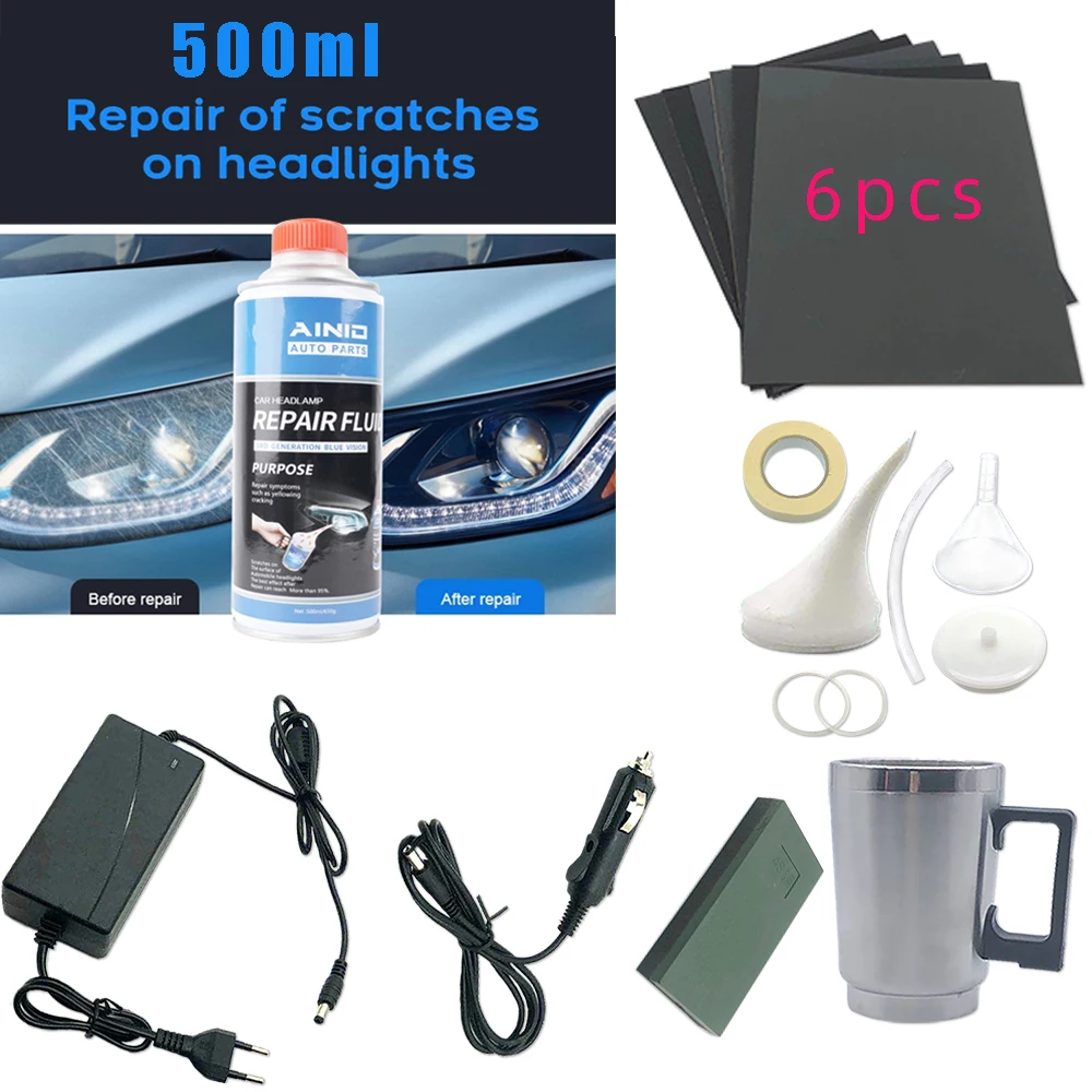 New500MLliquidcarheadlightrestorationpolishkitpolishcar