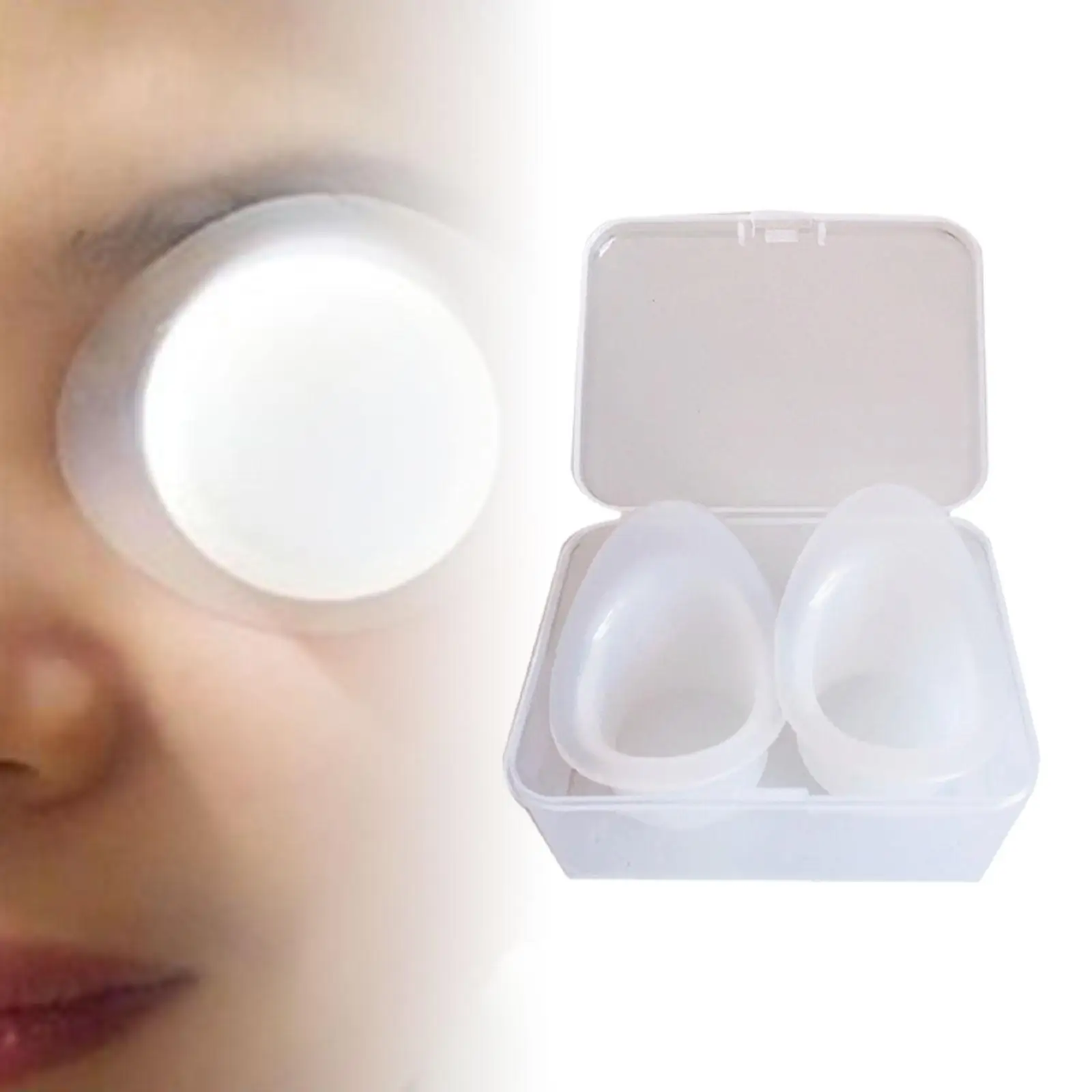 2Pcs Silicone Eye Wash Cups Eye Shaped Rim Soft Resuable Cleaning Cup Tool Measuring Cup Rinse Makeup Remove Dust