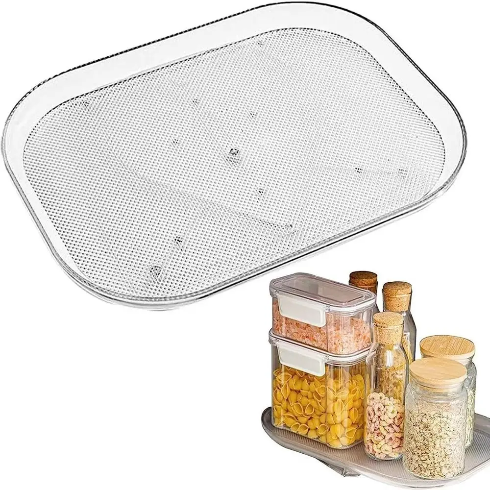 

Прямоугольный вращающийся Органайзер, нескользящий вращающийся на 360 градусов прозрачный вращающийся стол, экономящий пространство, прозрачный стол-поднос