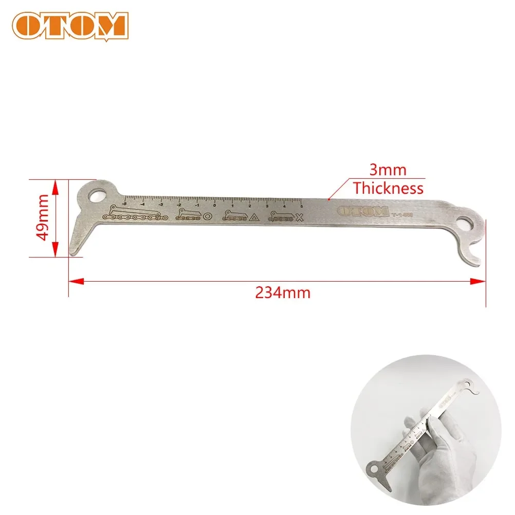 Motorcycle Chain Tool OTOM Motocross Chain Checker Stainless Steel Gauge Suitable For Measurement 520 525 530 Bike Motorcycle Universal Repair Tools