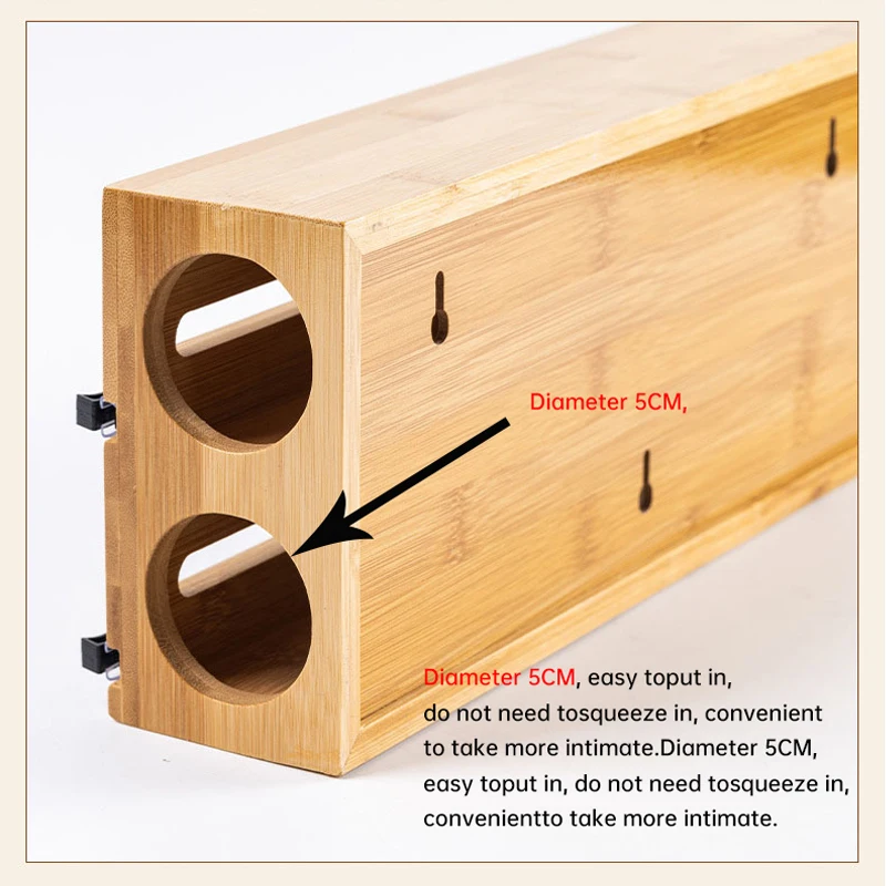 cling film cutter plastic wrap cutter Cling Film Cutter Minimalist Wall Mounted Bamboo Kitchenware Multi Compartment Multi Layer Hidden Scratchers Two Way Cutter 1pc