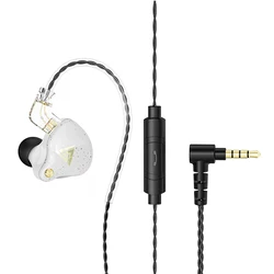 Enhanced High-Fidelity Dual Driver In-Ear Stereo Earbuds with Microphone - For Sports, Music, and Gaming (White)