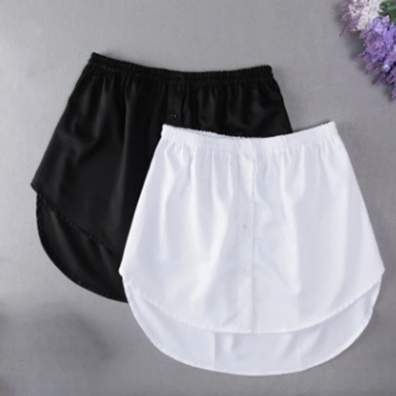 

Women Shirt Extenders Adjustable Fake Skirts Girls Shirt Tail Blouse Hem Mini Skirt Woman Fake Underskirt Girls