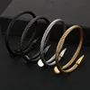 Fongten Punk Stainless Steel Wire Bangle For Men Nail Buckle Trendy Hip Hop Minimalist Male Jewelry Birthday Gift Wholesale 4