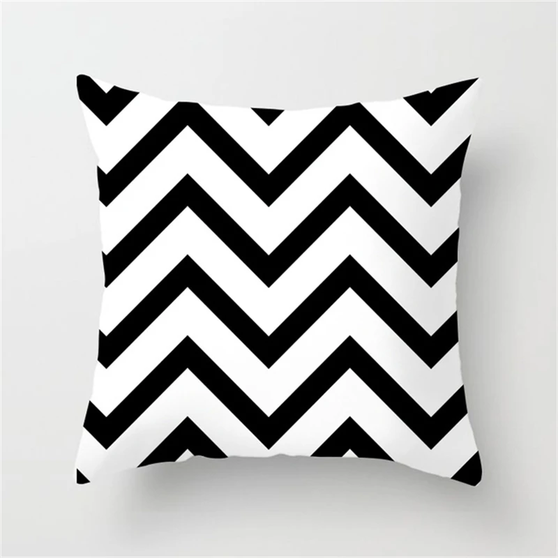 2022 Black White Geometric Creative Print Cushion Cover Sofa Decoration Pillow Cover Comfortable Simple INS Home Decor 45x45CM