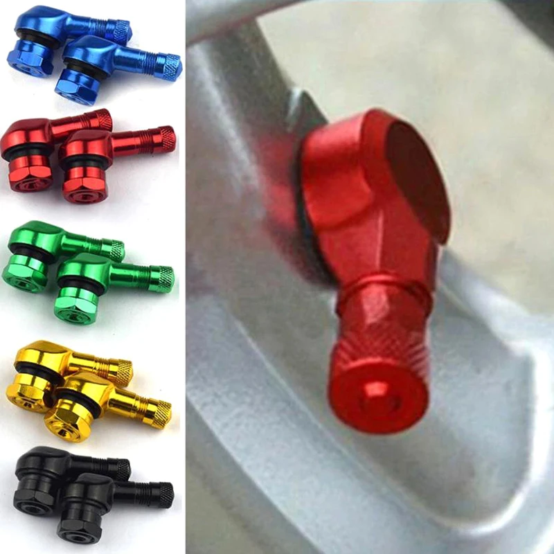 1Pcs Motorcycle Valve Stems Rim 90 Degree Angle Aluminum Alloy Valve Wheel Tire Tubeless Valve Caps For Rim Wheel Parts