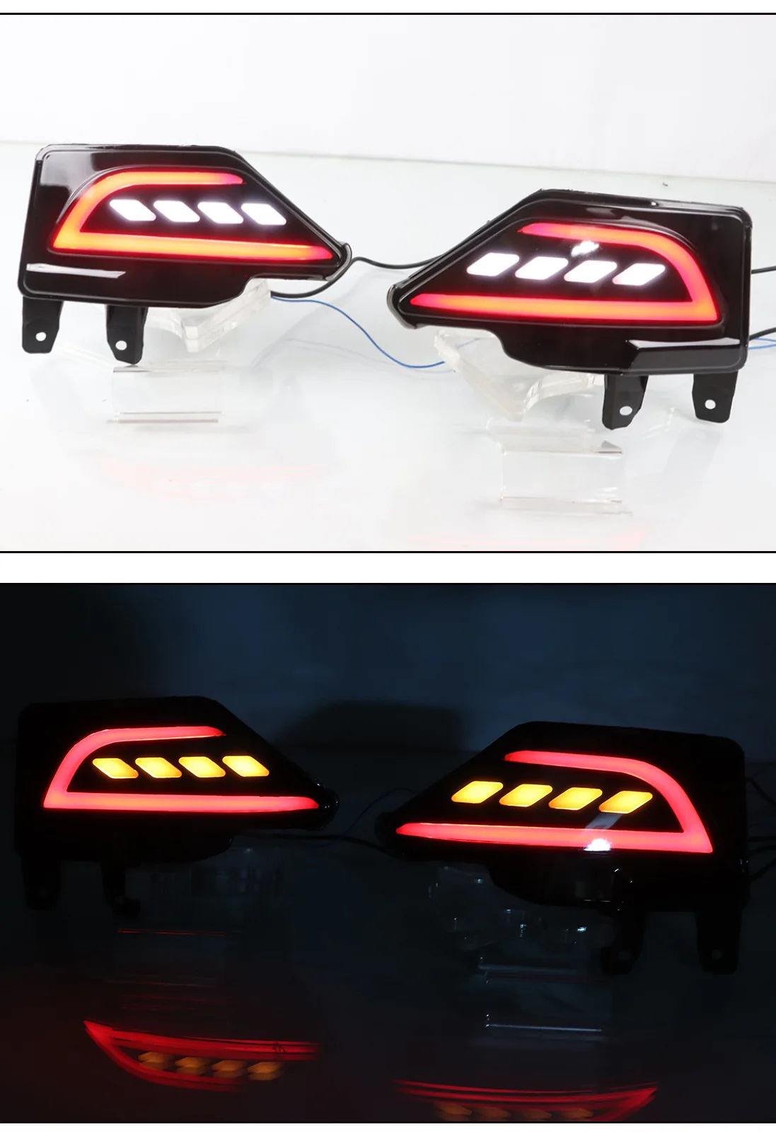 1 Pair Car LED Bumper Reflector Light For Toyota RAV4 2016 2017 2018 2019 Rear Tail Light Fog Light Turn Signal Brake Lamp detail image 8
