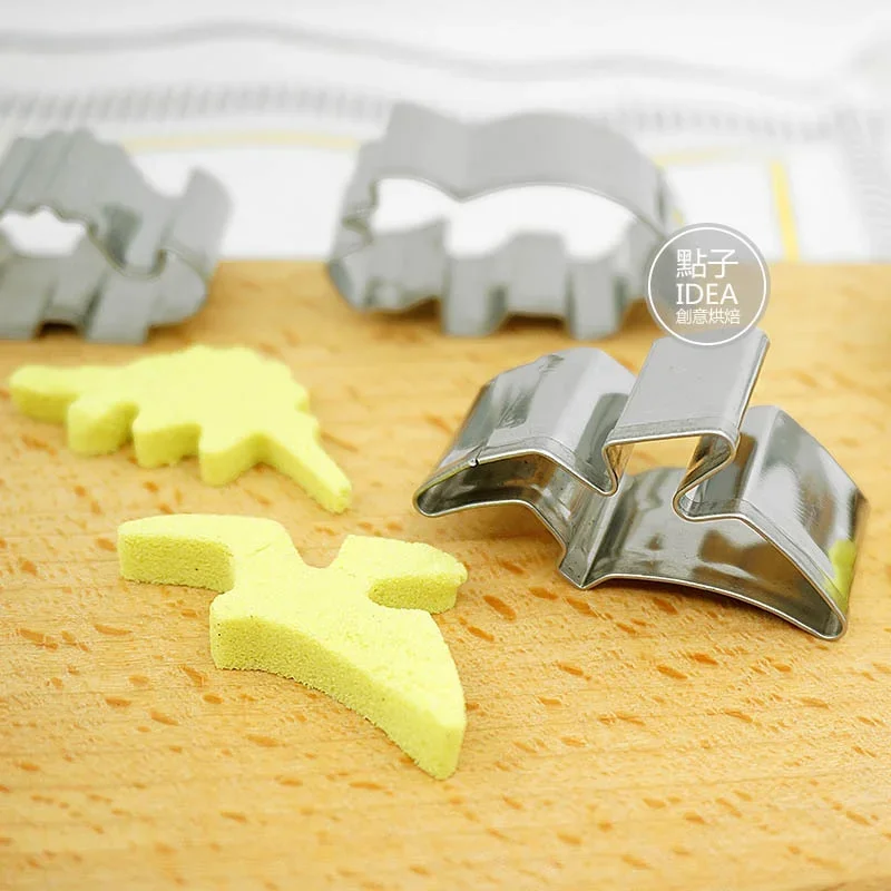 Cookie Cutter 6Pcs Hot Stainless Steel Dinosaur Animal Baking Biscuit Cookie Cutter Cake Mold Utensils