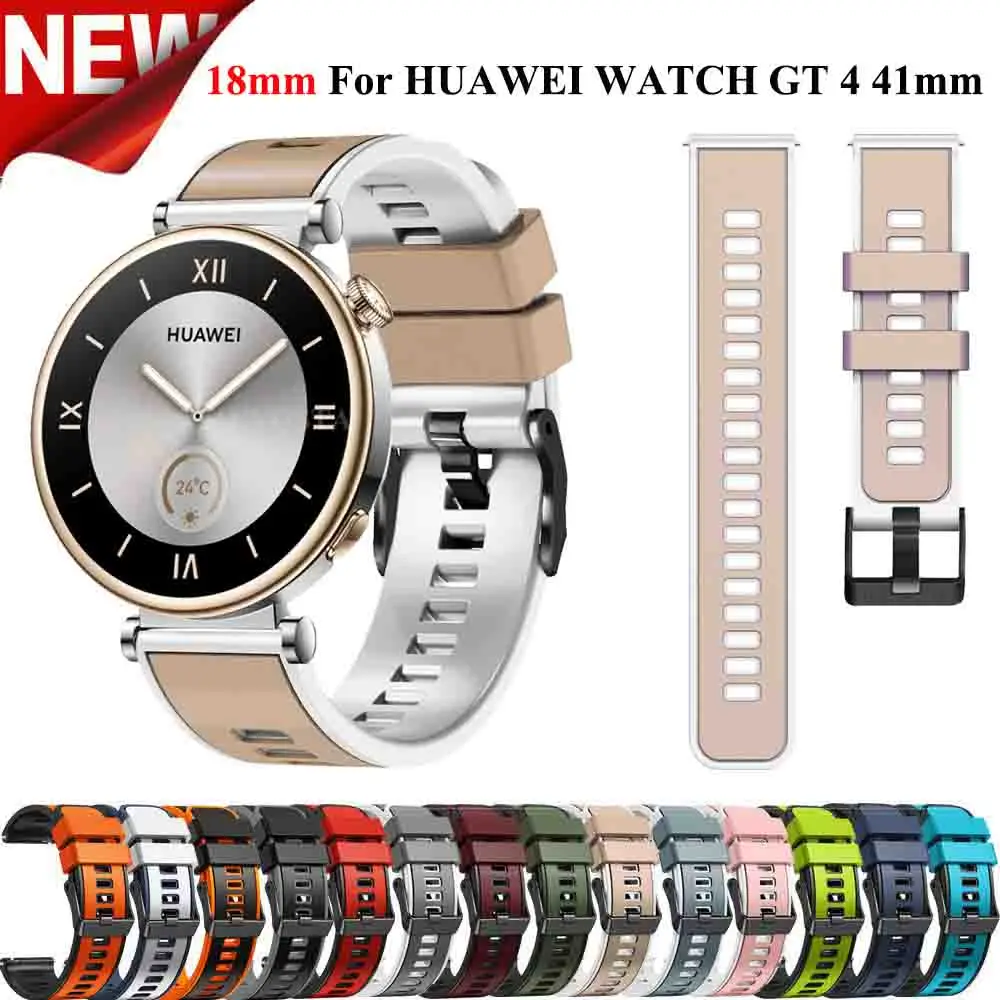 

18mm Silicone Wristband For HUAWEI WATCH GT 4 41mm Garmin Venu 3S 2S Vivoactive 3S 4S Forerunner 255S 265S Bracelet Strap Correa