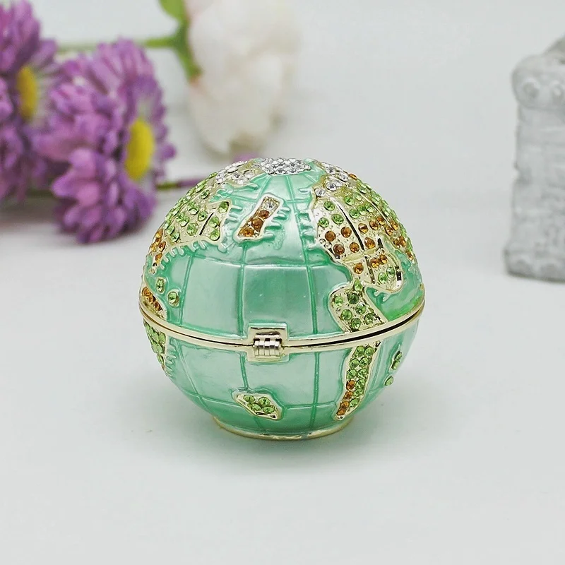 SHINNYGIFTS Christmas Gifts Pewter Enamel Global Jewelry Gift Box Metal Trinket Box New Year Gifts Box 2