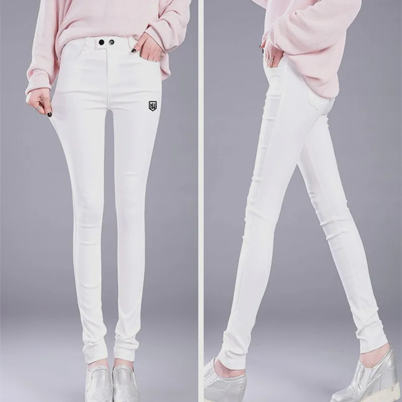 

2024 Golf wear women's spring and autumn jeans high waist slim golf women's stretch jeans fashion high quality ball pants S-3XL