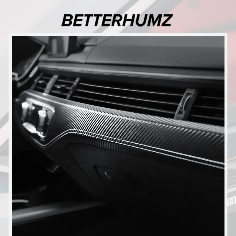 Car Interior Trim For Audi A4 B9 A5 Make of Alcantara Dashboard Panel Instrument Trim Strip Sticker Car Interior Tuning Accessories