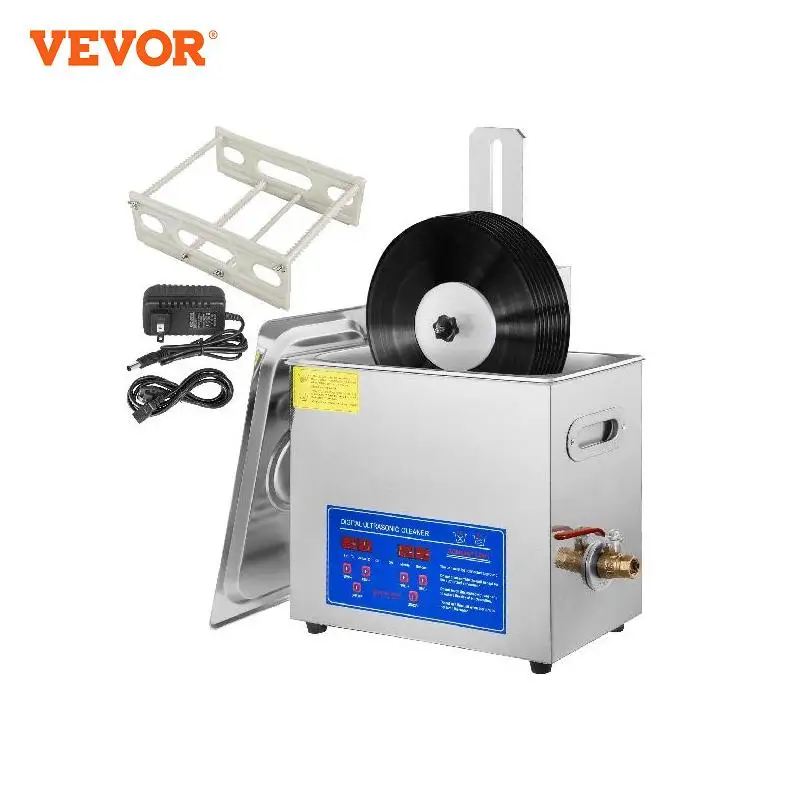 Vevor Elettrodomestico Pulitore Ad Ultrasuoni Pulitore Per Dischi In Vinile Ad Ultrasuoni 180W Pulitore Per Dischi Ad Ultrasuoni Con Stendibiancheria 