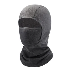 Cozy Winter Fleece Kids Balaclava Hat - Windproof Outdoor Hooded Beanie Scarf - 50-54cm (B gray)