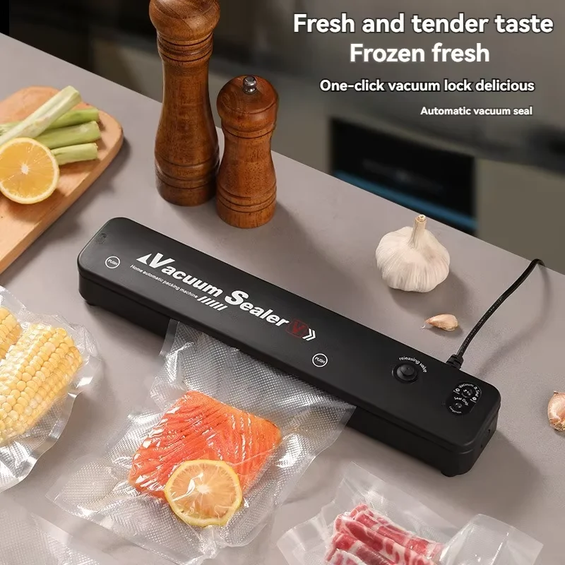 220V/110V electric vacuum sealant packaging machine with vacuum bag link household food fresh black sealing machine bag sealer portable sealing machine food vacuum sealer