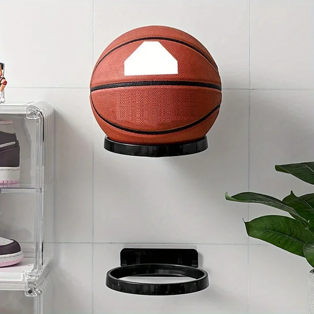 1PC Wall Mounted Basketball Storage Rack Multi-purpose Football Display Shelf Ball Holder Space Saving Living Room Decor 3