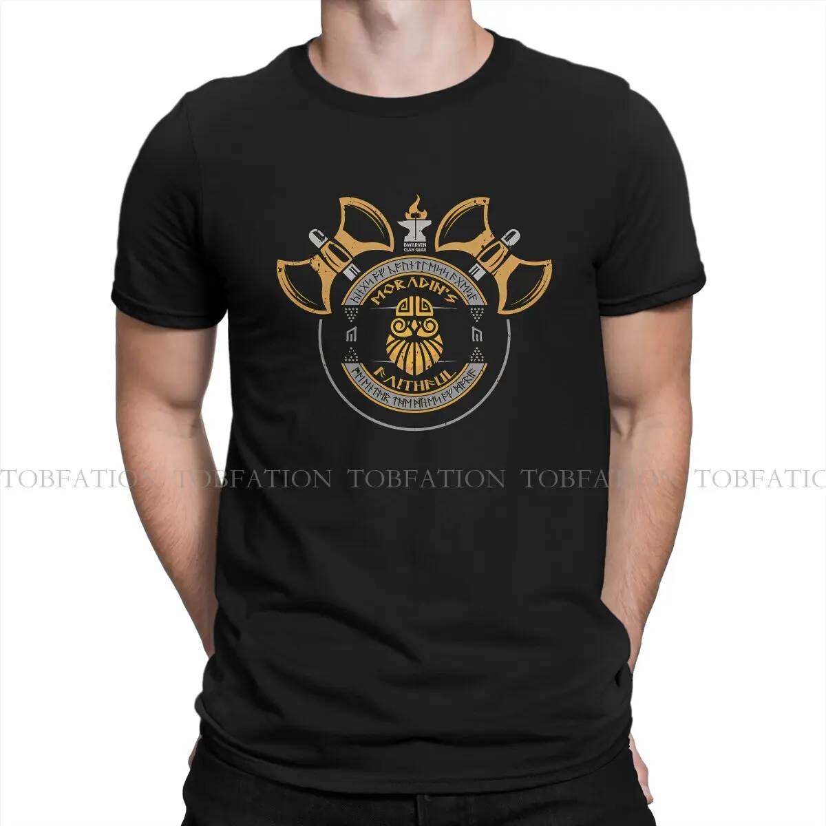 

Dwarven Clan Gear TShirt For Men DnD Game Clothing Fashion T Shirt 100% Cotton Homme Printed Fluffy