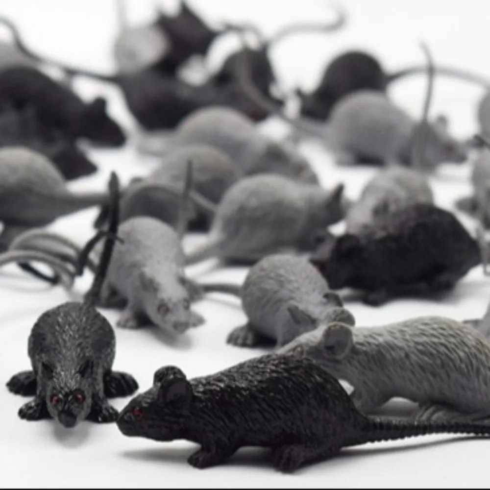 10pcs Hallowen Party Decor Fake Rat Mini Plastic Mouse Model Festival Gift Creative Kids Toy Trick Prank Prop