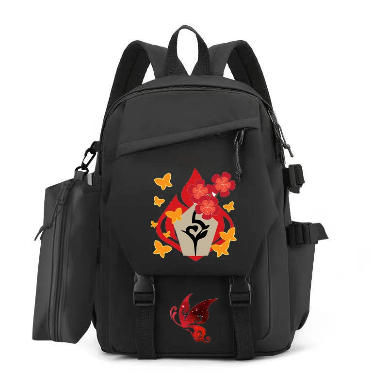 

Genshin Impact Backpack Anime Cosplay Unisex Student School Bag Hu Tao Cartoon Bookbag Boys Girls Laptop Bagpack Travel Rucksack