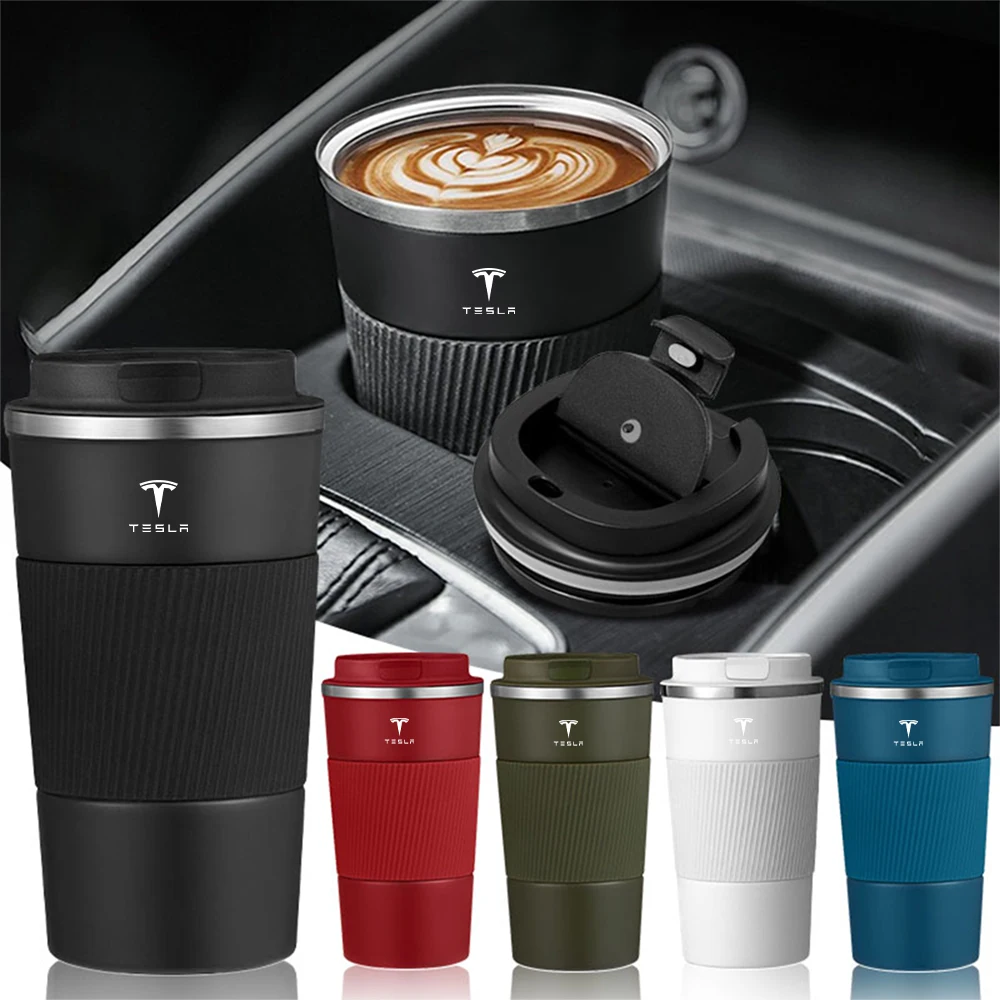 Tesla Car Coffee Thermos 510ml - ترمس قهوة حراري ل...