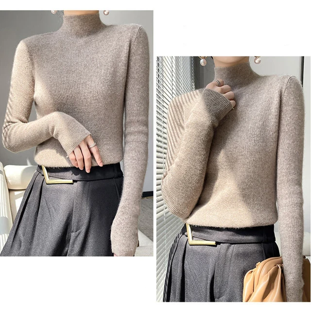 MIXIK 売れ筋商品|||ミキシク ニット&セーター アウター レディース Turtlenecks Yellow Zip-up Mock Neck Knit – JUEMI