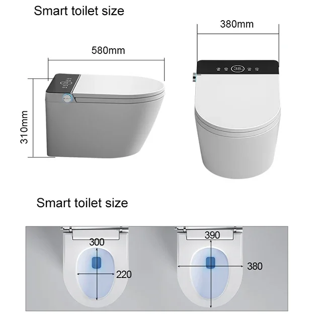 WC Wall Mounting Toilet Hanging Bowl Ceramic White Rimless Wall Hung Smart Toilet With Water Tank Smart Toilet 6